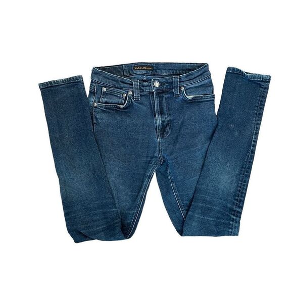 Nudie Jeans Co. Men's Pipe Led Rinse Indigo Black Skinny Denim Jeans Size 30 - Picture 3 of 10